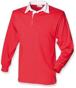  Front Row FR100 -  Polo De Rugby Simples De Manga Comprida Vermelho