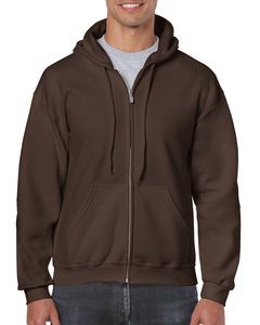 Gildan GD058 - Sweatshirt 18600 Heavy Blend Com Capuz e Zíper Chocolate escuro