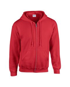 Gildan GD058 - Sweatshirt 18600 Heavy Blend Com Capuz e Zíper Vermelho