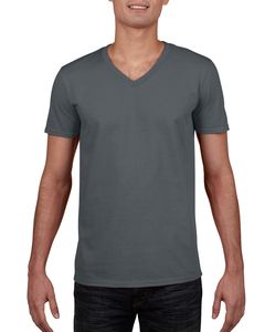 Gildan GD010 - T-shirt Homem Gola V 64V00 Soft Style Carvão vegetal