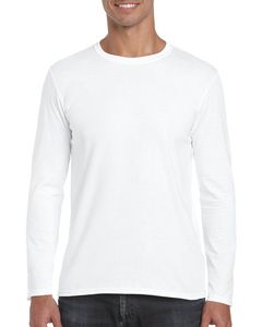 Gildan 64400 - T-shirt Homem Manga Comprida Soft Style Branco