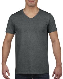 Gildan GD010 - T-shirt Homem Gola V 64V00 Soft Style Dark Heather