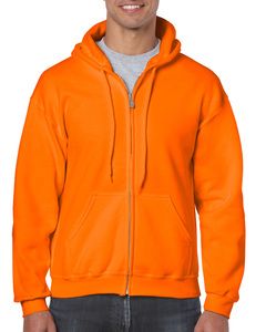 Gildan GD058 - Sweatshirt 18600 Heavy Blend Com Capuz e Zíper Segurança Orange