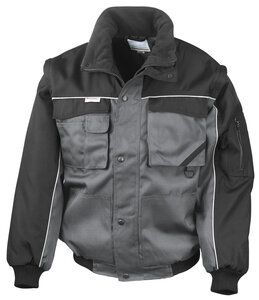 Result Work-Guard RE71A - Casaco robusto Work-Guard mangas de zip - pilot jacket Grey/ Black