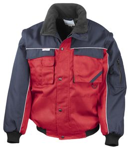Result Work-Guard RE71A - Casaco robusto Work-Guard mangas de zip - pilot jacket Red/ Navy