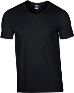 Gildan GI64V00 - T-shirt Homem Gola V 64V00 Soft Style Black/Black