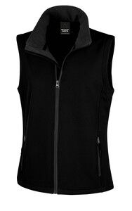 Result R232F - Colete Softshell De Senhora 1cprintable 1D Black / Black