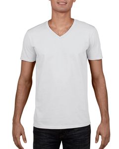 Gildan GN646 - Adult T-Shirt Gola Em V Softstyle Branco