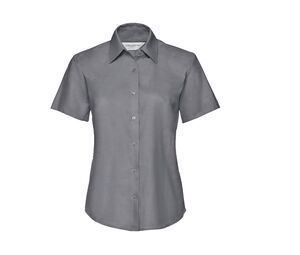 Russell Collection JZ33F - Camisa De Senhora De Manga Comprida - Easy Care Oxford Prata