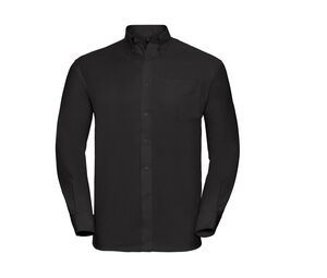 Russell Collection JZ932 - Camisa masculina Oxford Preto