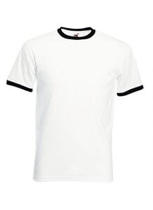 Fruit of the Loom SC245 - Camiseta masculina 100% algodão Branco / Preto