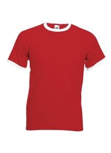 Fruit of the Loom SC245 - Camiseta masculina 100% algodão Red/White
