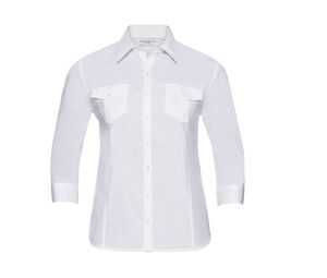 Russell Collection JZ18F - Camisa de Senhora Roll 3/4 Sleeve