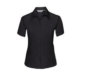 Russell Collection JZ57F - Camisa De Senhora De Manga Curta - Ultimate Non-Iron Preto