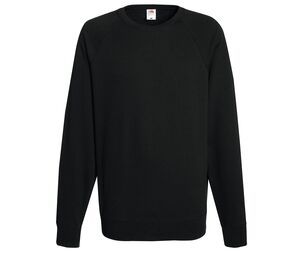 Fruit of the Loom SC360 - Sweatshirt Raglan Peso leve Preto