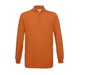 B&C BC425 - Camisa Polo 100% Algodão Manga Longa Pumpkin Orange