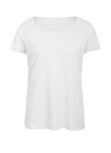 B&C BC056 - Camiseta Feminina Tri-Blend Branco