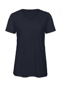 B&C BC058 - T-shirt feminina de decote em V Tri-Blend