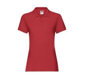 Fruit of the Loom SC386 - Camisa polo feminina de algodão Vermelho
