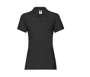 Fruit of the Loom SC386 - Camisa polo feminina de algodão Preto