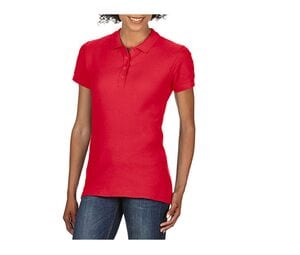 Gildan GN48L - Camisa polo feminina de piquê Vermelho