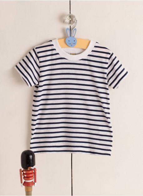 Larkwood LW027 - Camiseta de pescoço listrada infantil