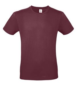 B&C BC01T - Camiseta masculina 100% algodão Borgonha