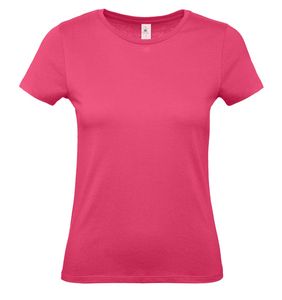 B&C BC02T - Camiseta feminina 100% algodão Fúcsia