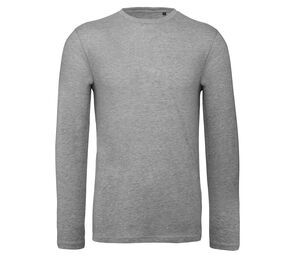 B&C BC070 - Camiseta masculina de manga comprida de algodão orgânico Sport Grey