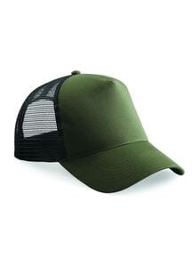 Beechfield BF640 - Half Mesh Trucker Olive/Black