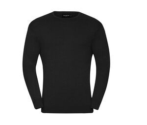 Russell JZ717 - Pullover de malha do pescoço da tripulação masculina Preto