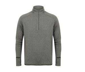 Tombo TL562 - 1/4 zip de mangas compridas Grey Marl