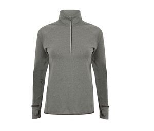 Tombo TL563 - Longies de mangas compridas 1/4 zip top Grey Marl