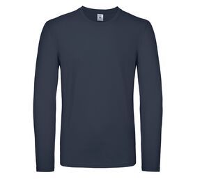 B&C BC05T - Camiseta masculina de mangas compridas Azul marinho