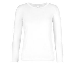 B&C BC08T - Camiseta feminina de mangas compridas Branco