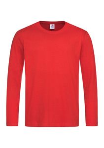 Stedman STE2500 - T-shirt Crewneck Classic-T LS Vermelho Escarlate