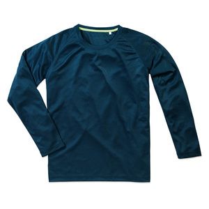 Stedman STE8420 - T-shirt Raglan Mesh Active-Dry LS Marina Blue