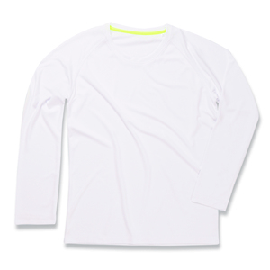 Stedman STE8420 - T-shirt Raglan Mesh Active-Dry LS Branco
