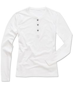 Stedman STE9580 - T-shirt Henley Sharon LS for her Branco