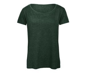 B&C BC056 - Camiseta Feminina Tri-Blend Heather Forest