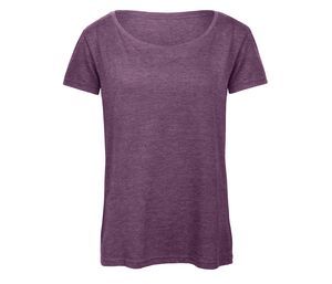 B&C BC056 - Camiseta Feminina Tri-Blend Heather Purple