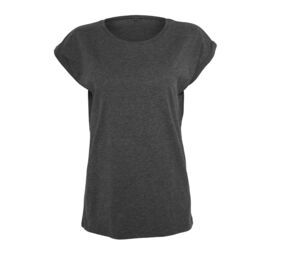 Build Your Brand BY021 - Camiseta básica gola redonda Carvão vegetal