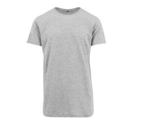 Build Your Brand BY028 - Camiseta corpo comprido masculina Cinzento matizado