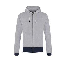 ECOLOGIE EA051 - Jaqueta moletom com zíper eco-friendly Heather Grey / Navy