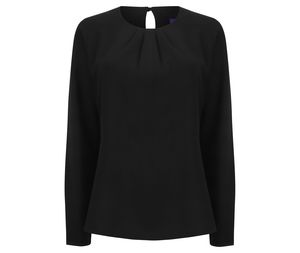 Henbury HY598 - Blusa elegante mangas compridas Black