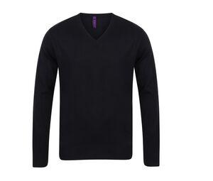 Henbury HY720 - Suéter decote em V para homens Black