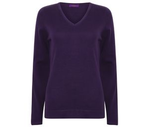 Henbury HY721 - Suéter de decote em V feminino Purple