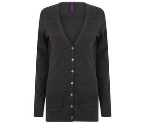 Henbury HY723 - Cardigan mulher com botões Grey Marl