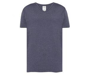 JHK JK401 - Camiseta básica corte em V Denim Heather