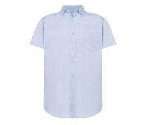 JHK JK605 - Camisa manga curta homem Oxford  Azul céu